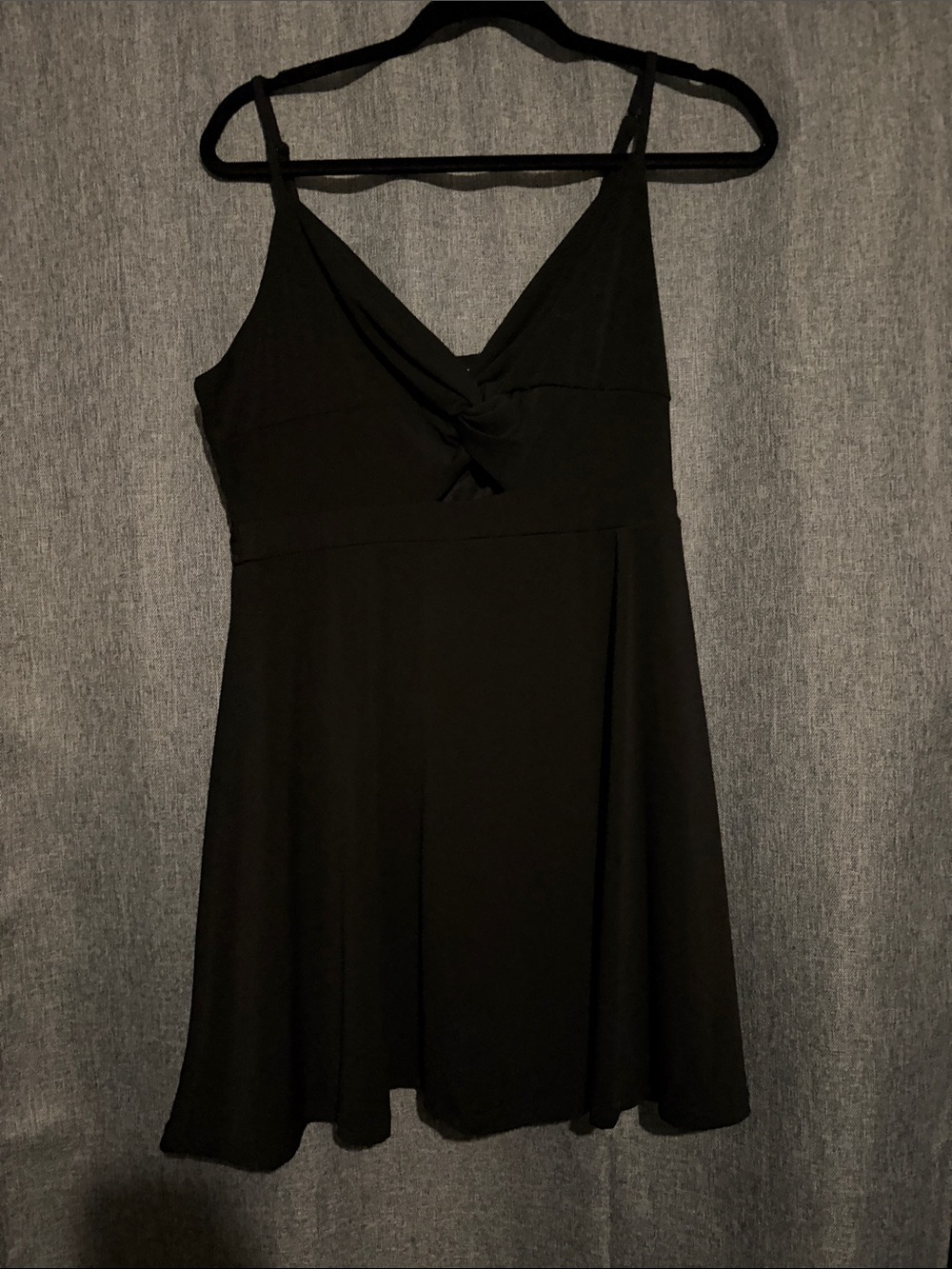 miami Black Twist-Front Mini Dress
